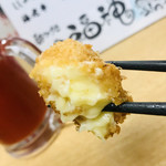 八福神 - 串カツのチーズを半分いただきました♡