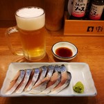 かっぽうぎ - ビールとしめさば