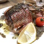 ナガタ店 - ハチビキ（赤鯖）のソテー、タプナードソース掛け