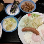 松屋 - ソーセージエッグW定食@450