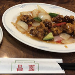 海鮮広東料理　中華料理　昌園 - 酢豚定食￥７５０→￥５００