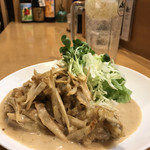 ばんじょう - カキとごぼうのオイスターマヨ和え & 生搾りすだちハイ