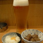 生ビールとお通し