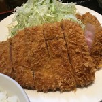 にし邑 - 上ロースかつ膳、カキフライ2個