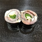 日本橋蛎殻町 すぎた - 〆鯖 大葉 ガリの巻き2