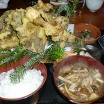 仙人小屋 - きのこの天ぷら定食