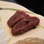 とん唐てん - 一黒軍鶏レバー刺身(ハツ)