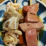 宇ち多゛ - ナンコツ生とレバボイル一本ずつお酢です