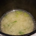 日本料理 TOBIUME - 瑞穂　“焼肉定食”
      ⑪筑穂牛の炭火焼きステーキと炊きたてご飯&お味噌汁
      合わせ味噌だと思いますが、もう覚えてません。(笑)