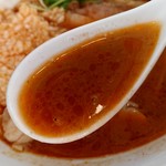 らーめん食堂 ゆうき屋 - 【2018.11.16(金)】エビ白湯ラーメン(並盛・150g)900円のスープ