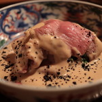 京天神 野口 - 牛しゃぶ、胡麻ポン酢、大徳寺納豆