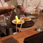 京天神 野口 - 伊勢海老、唐墨の炙り