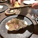 sincere - 船上〆鰤 蛤のソース 蕪添え 白トリュフの香り1