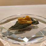 鮨 なんば - 鮑の肝　雲丹のシャーベット