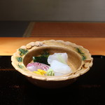 日本料理 幸庵 - 勘八、スミイカ、平目の刺身