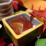 日本料理 幸庵 - 鱈の白子と肝の加減酢ジュレがけ