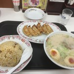 餃子の王将 - 181116金　神奈川　王将武蔵溝ノ口駅前店　ラーメンセット焼き飯並盛