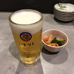 大衆酒場 モツレ - 生ビールとお通し(^^)