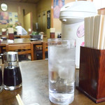 なかとら食堂 - セルフのお冷は和らぎ水として頂きました