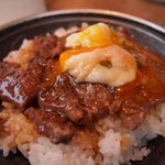 レストランHAMA - 特選ｺｰｽのステーキ丼（卵は追加しました）
