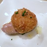 ホテルアローレ - 焼きネギのコロッケ、鴨ロースト