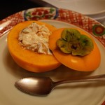 としまや 月浜の湯 - 中皿 柿の白酢和え