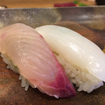 寿司久 - カンパチとアオリイカ