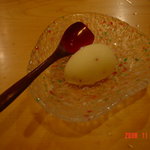 天ぷら 天青 - 青森産りんご「むつ」のシャーベット