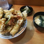 お料理やまもと - 松茸、穴子、エビ、野菜たっぷり天丼