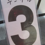 麺屋 ようすけ - 今日は３番ﾃｰﾌﾞﾙ