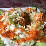 ナワブ - サラダの中にタンドリーチキンが。ハッジさんの悪戯？（笑）