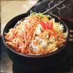 らい亭 - 桜エビもんじゃ。