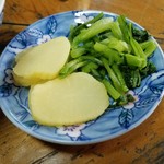 野原川観光センター - セットのお漬物も美味しい