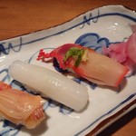 鮨 しょう菜 - 赤貝、ケンサキ、鯨ベーコン