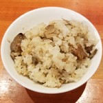 麺屋 六感堂 - 鶏もも味噌漬けとごぼうの炊き込みご飯