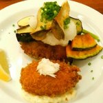 和風ハンバーグ＆蟹クリームコロッケ♪