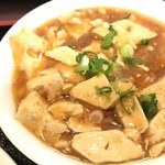 長城 - 麻婆豆腐 ドアップ(鶏のから揚げ定食 780yen)