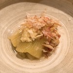 岡 - 焼き茄子のお浸し アップ