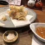 西中州 なか尾 - イカの活き造りの後のイカ天