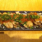 こらぁ源 - 三元豚の豚トロ焼豚炙りポン酢