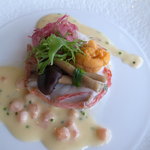 パラッツオ - 金目鯛のティアン仕立て、タイムの香りと雲丹を添えて