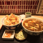 味奈登庵 - カレー南蛮そば＋かき揚げ天丼！
