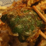 Tempura Kobashi - ピーマン重ね揚げ