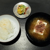 GINZA KUKI - ご飯、味噌汁、漬物