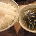 炭火焼肉 大将軍 - ご飯＆スープ