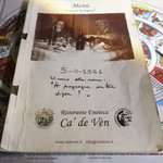 Ca' de Vèn - ’お店の歴史入り’ メニュー