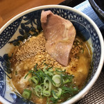 つけ麺 舞 - リゾット用に半分残しておいた豚チャーシューをのっけました