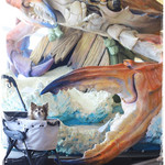 大漁亭 - カニのオブジェと一緒に