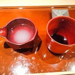 赤坂蓮の庭 - 蕎麦湯と蕎麦汁