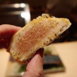 てんぷら　成生 - 厚切りの鰆、手で頂きます♪